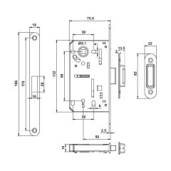 Hafele H50.06 Manyetik Kilit CB M.Nikel 50/18mm