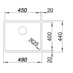 Pera CUBIM U 45 Paslanmaz Çelik Tezgah Altı Eviye