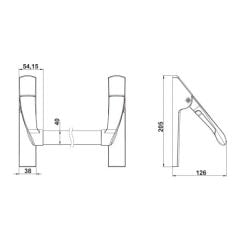 Hafele Escape Bar Siyah 1250Mm