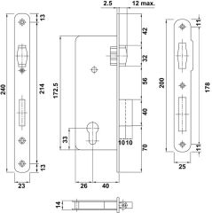 Hafele Barelli Çarpma Kilit (Makaralı Kilit) H40.05, 40 mm Seren Mesafeli