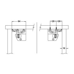 Hafele Pow, Tek Açılım Yavaşlatıcılı Gizli Ray 450mm
