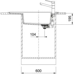 Franke Granit Eviye Tek Gözlü Damlalıklı Fresno FSG 611 Stone Grey