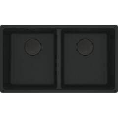 Franke Fragranit Evye Maris Mrg 120-35-35 Matt Black 2 Gözlü Damlalıksız