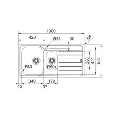 Franke Celik Evye Spark Skx 651 1.5 Gözlü Sağ Damlalıklı