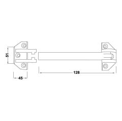 Hafele Sdg03 Kapı Güvenlik Mandalı, Parlak Krom Renk
