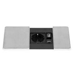 Hafele Versapad Priz P. Çelik 1 Soket / 1 Usb / 1RJ45