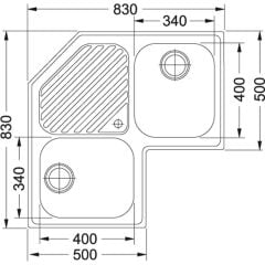 Franke Progresso Köşe Çelik Eviye PNX 621-E