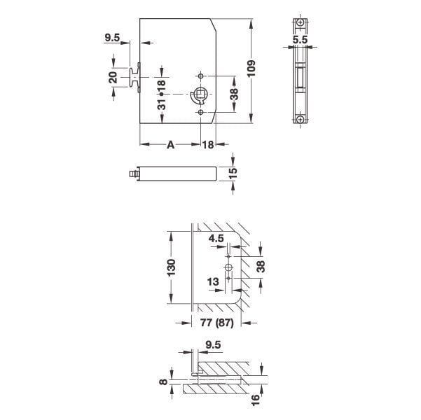 Hafele Ekstra Güvenlik Kilidi 65/10mm Gümüş Renk