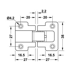Hafele Düşer Kapak Menteşesi Nikel Kaplama (2 Adet)