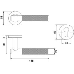 Hafele VERONA II CB (Oda Tipi), Mat Altın Renk Kapı Kolu