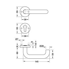 Hafele PDH 4102 Kol seti (pc) F mat siyah