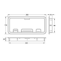 Hafele Tombo Kablo Kapağı 262x118mm, Mat Krom Renk