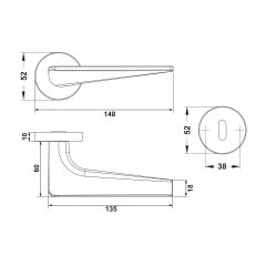 Hafele TIFFANY Kol seti (wc) titanyum