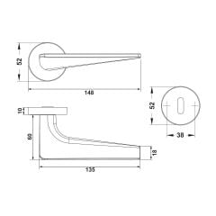 Hafele TIFFANY Kol seti (oda) titanyum