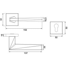 Hafele MARCEL Kol seti (oda) antik bronz