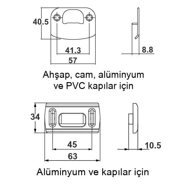 Hafele Nova&Forma Kilit Karşılığı Paslanmaz Çelik Renk