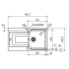 Franke Granit Eviye Tek Gözlü Damlalıklı UBG 611-86 Nero