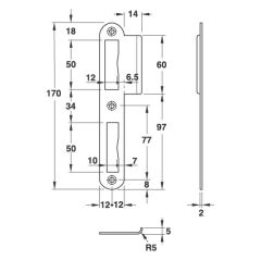 Hafele Gömme Kilit Karşılığı Sağ Parlak Krom Renk