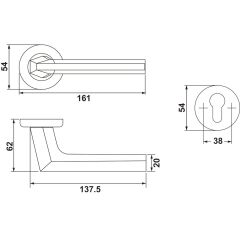 Hafele EDGE Kol seti (barelli) pas.çel.renkli