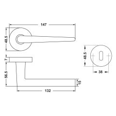 Hafele KANT Kol seti (wc) mat siyah