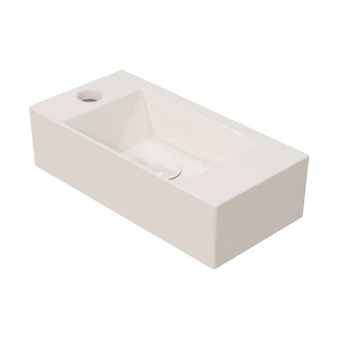 Hafele Banyo Lavabosu Nuvo Parlak Beyaz Sol Batarya Delikli