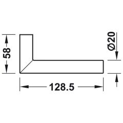 Hafele DT7 İç modül, mandallı, L, mat siyah