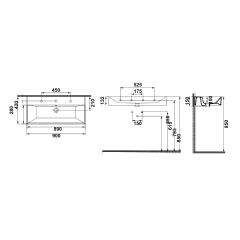 Hafele Banyo Lavabosu Regina 90 Parlak Beyaz