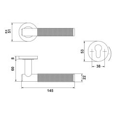Hafele VERONA II Kol seti (WC) mat siyah