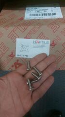 Hafele Yassı Başlı Vida M6x20mm, Nikel Kaplama (100 Adet)