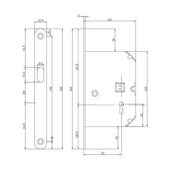 Hafele Oda Tipi Kayar Kapı Kilidi 50/16mm, Antik Bronz Renk