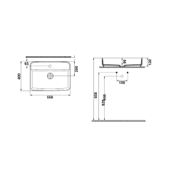 Hafele Banyo Lavabosu Milagro SB Mat Gri