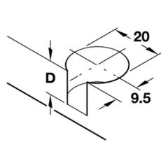 Hafele Rafix20 Gövde 16mm Beyaz (100 Adet)