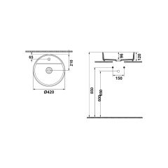 Hafele Banyo Lavabosu Milagro RB Parlak Beyaz