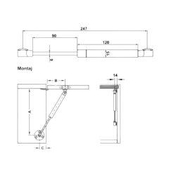 Hafele Runa Gazlı Piston 120N Beyaz