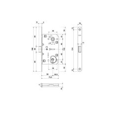 Hafele Dilden Kilit Oda Tipi (CB) 50/18mm Siyah Renk
