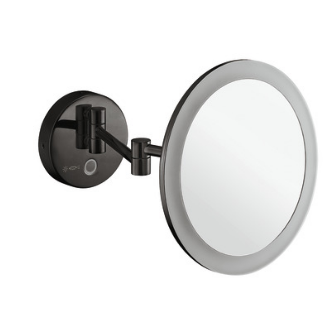 Hafele Işıklı Makyaj Aynası Yuvarlak Grafit Siyah