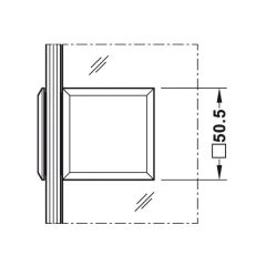 Hafele Cam Tutucu, Cam/Cam,90°,Parlak Krom