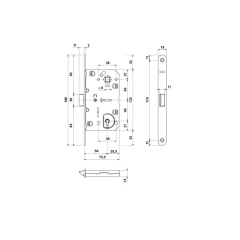 Hafele Dilden Kilit Banyo Tipi (WC) 50/18mm Parlak Pirinç Renk