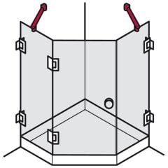 Hafele 45° Cam Gergi Çubuğu,400mm,Grafit Siyah