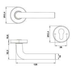 Hafele FERIS Kol seti (WC) mat siyah