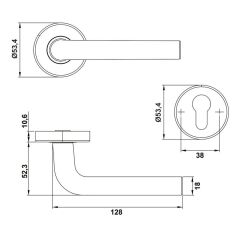 Hafele FERIS Kol seti (WC) p. çelik mat