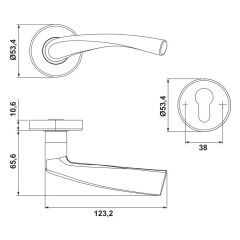 Hafele PIENA Kol seti (WC) mat siyah