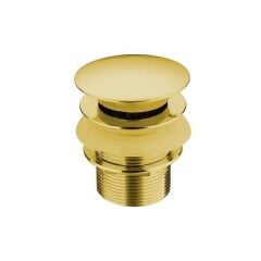 Hafele Pop Up Bas Aç Körüklü Lavabo Sifonu Parlak Altın Taşma Delikli