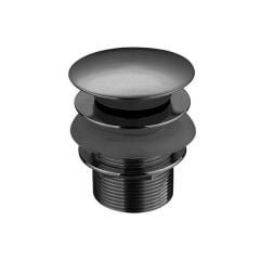 Hafele Pop Up Bas Aç Körüklü Lavabo Sifonu Mat Siyah Taşma Delikli