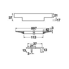Hafele Profil Kulp Stairway2 897mm Mat Siyah