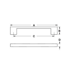 Hafele HAN II Kulp mat siyah 128mm