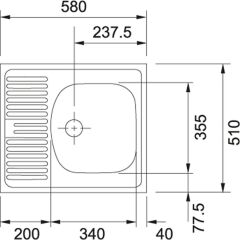 Franke Çelik Eviye Eurostar ETN 611-58 Tek Gözlü Tezgah Üstü Damlalıklı
