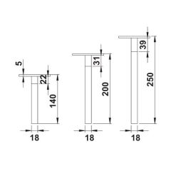 Hafele Pose Mobilya Ayağı, Mat Siyah 200 Mm