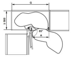 Hafele Kesseböhmer Lemans II Arena Pure Köşe Kiler Sistemi 2 Sepet Sağ Dönüşlü Antrasit 461-468 mm