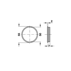 Hafele Menfez Yuvarlak 55mm, Beyaz Renk